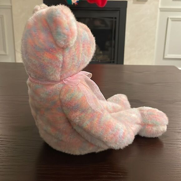 Ty Beanie Buddies Celebrate 15 Years Bear Pastel Sherbet Plush Stuffed Animal - Picture 4 of 8